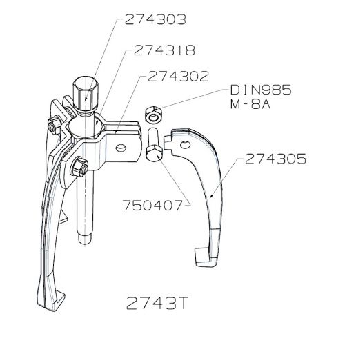 EXTRACTOR FORZA SERIE 2740T AUTOCENTRANTE LIGERO DE 3 PATAS
